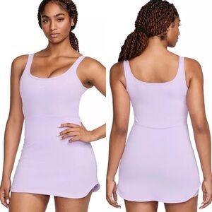 Nike Lilac Ribbed Training Mini Dress